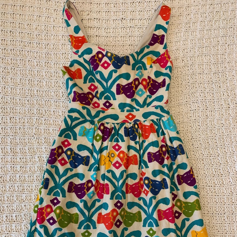 Judith March Aztec Bird Print Mini Dress